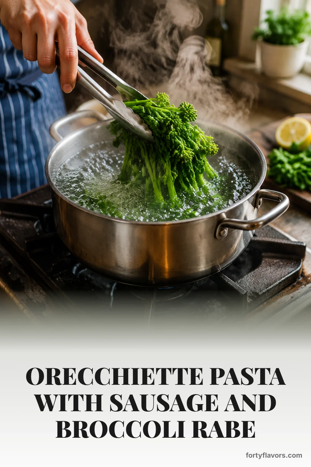 Orecchiette Pasta with Sausage and Broccoli Rabe – Pinterest pin 3