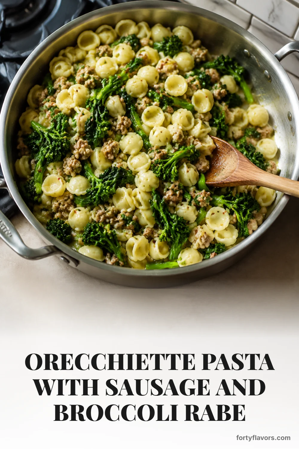 Orecchiette Pasta with Sausage and Broccoli Rabe – Pinterest pin 6