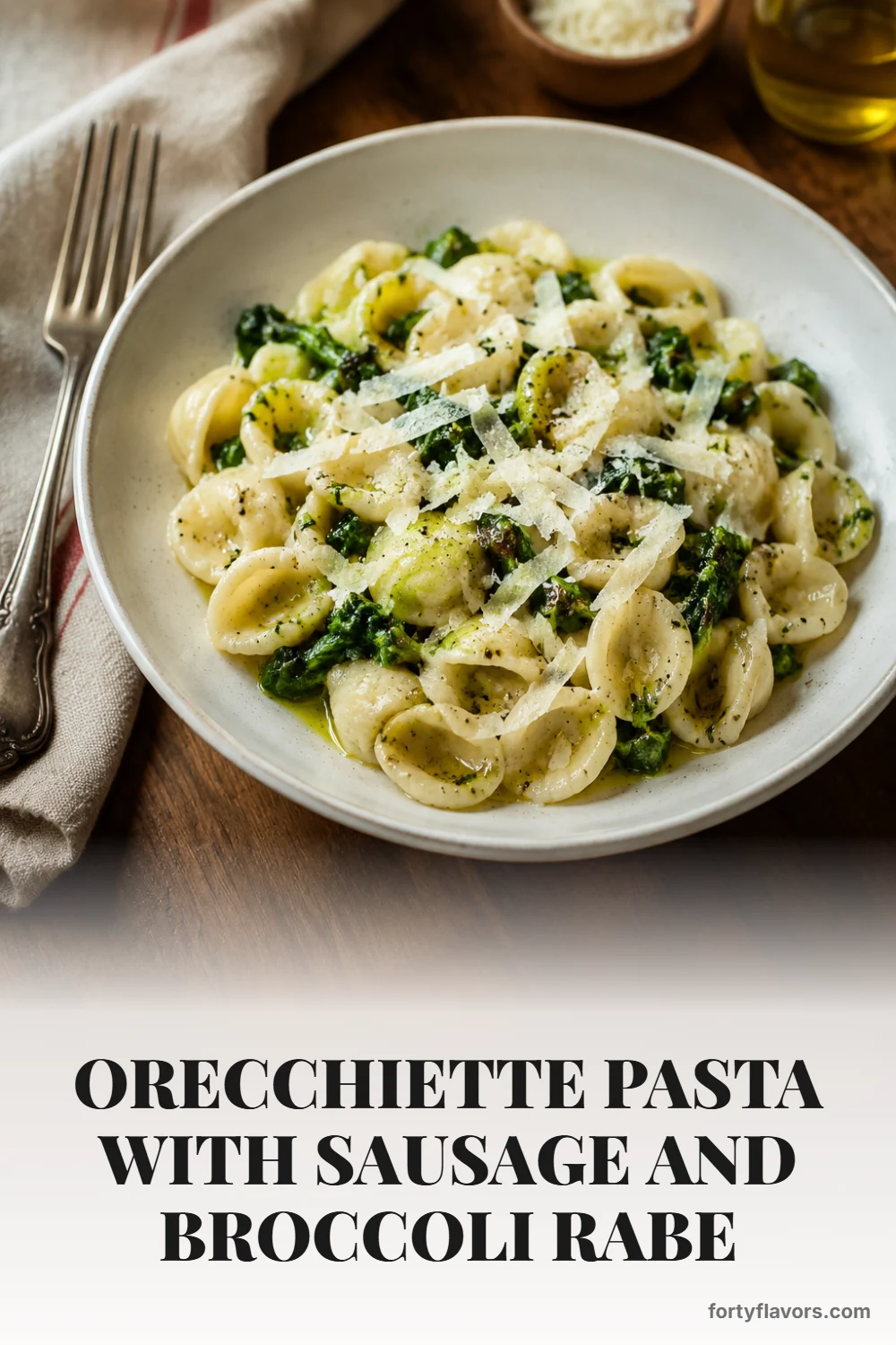 Orecchiette Pasta with Sausage and Broccoli Rabe – Pinterest pin 7