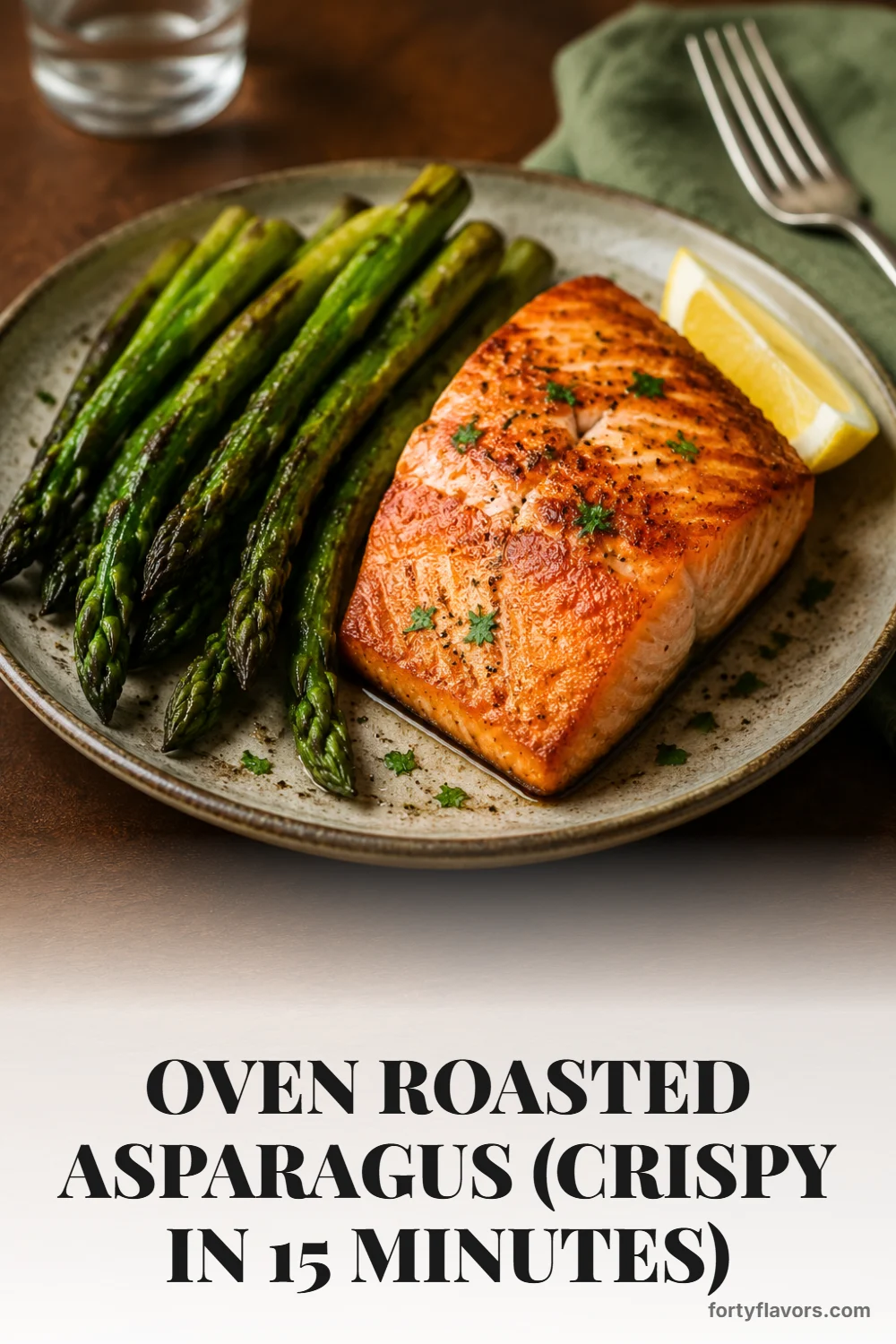Oven Roasted Asparagus (Crispy in 15 Minutes) – Pinterest pin 8