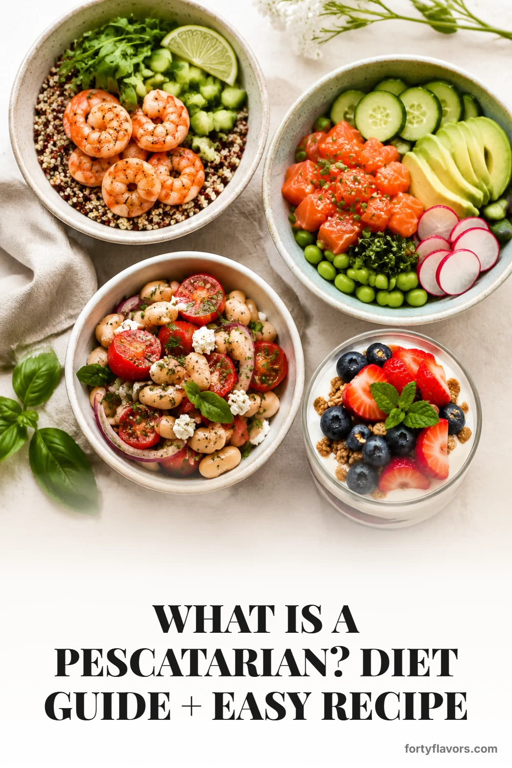 What Is a Pescatarian? Diet Guide + Easy Recipe – Pinterest pin 7