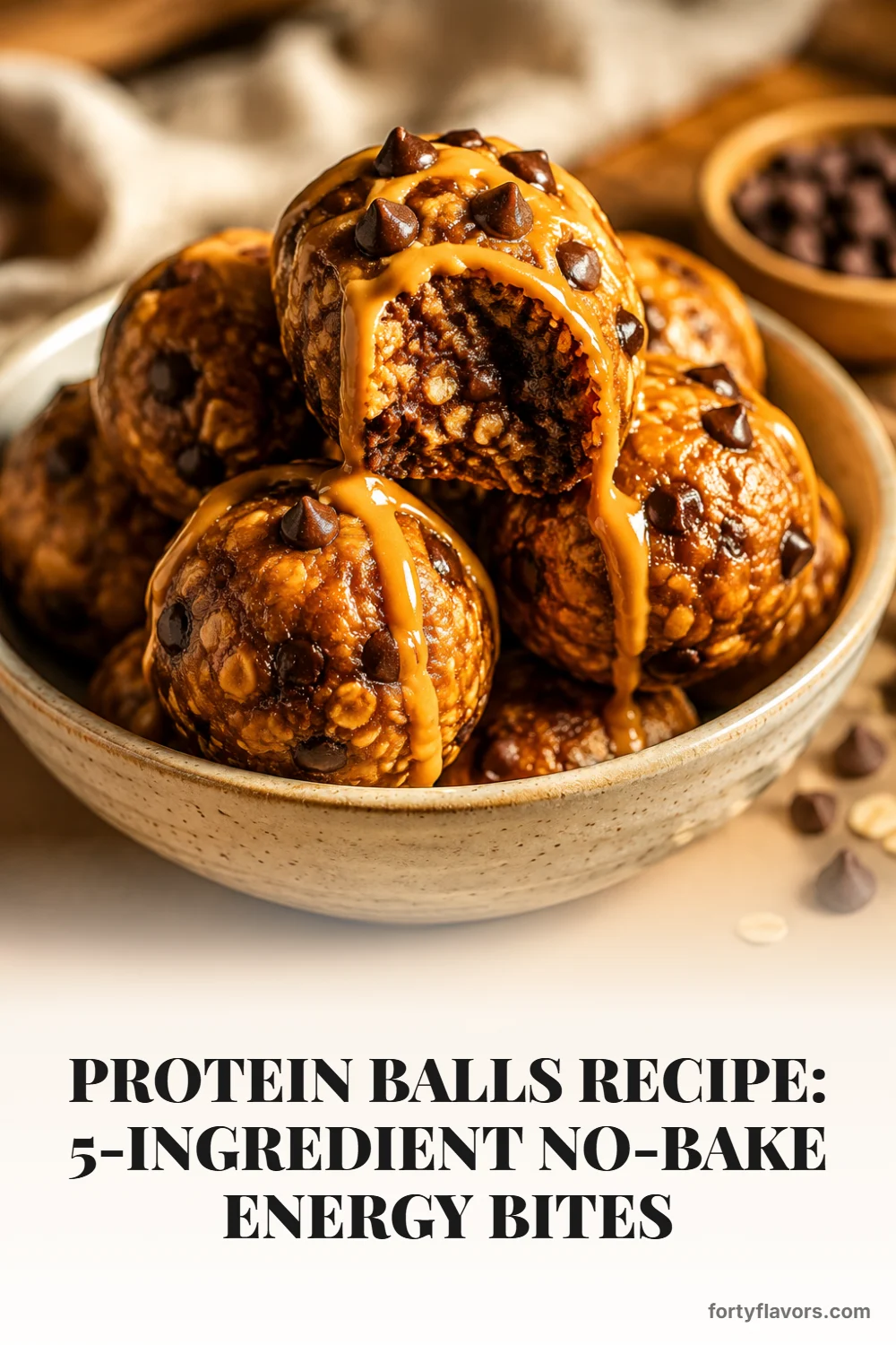Protein Balls Recipe: 5-Ingredient No-Bake Energy Bites – Pinterest pin 1