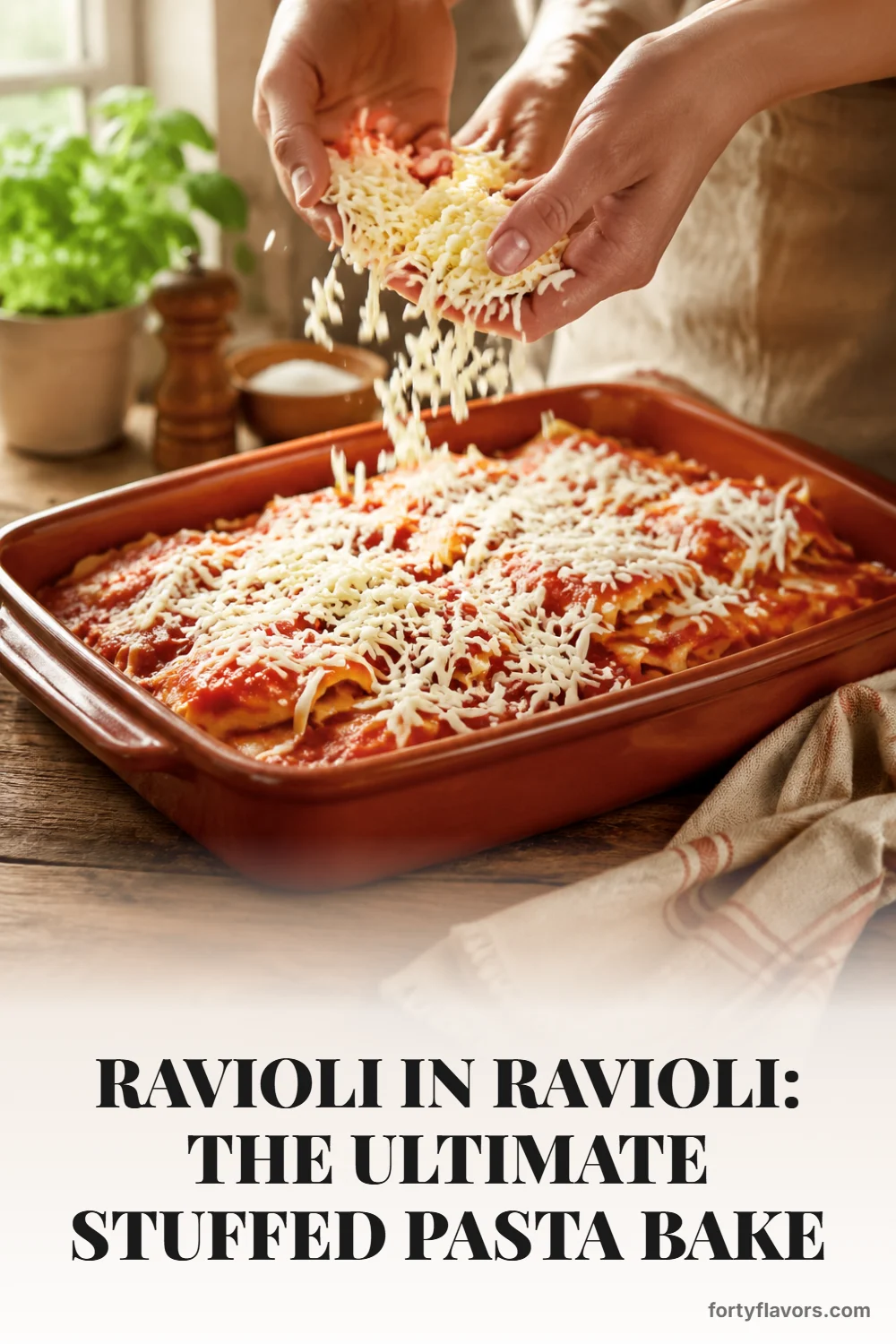 Ravioli in Ravioli: The Ultimate Stuffed Pasta Bake – Pinterest pin 5