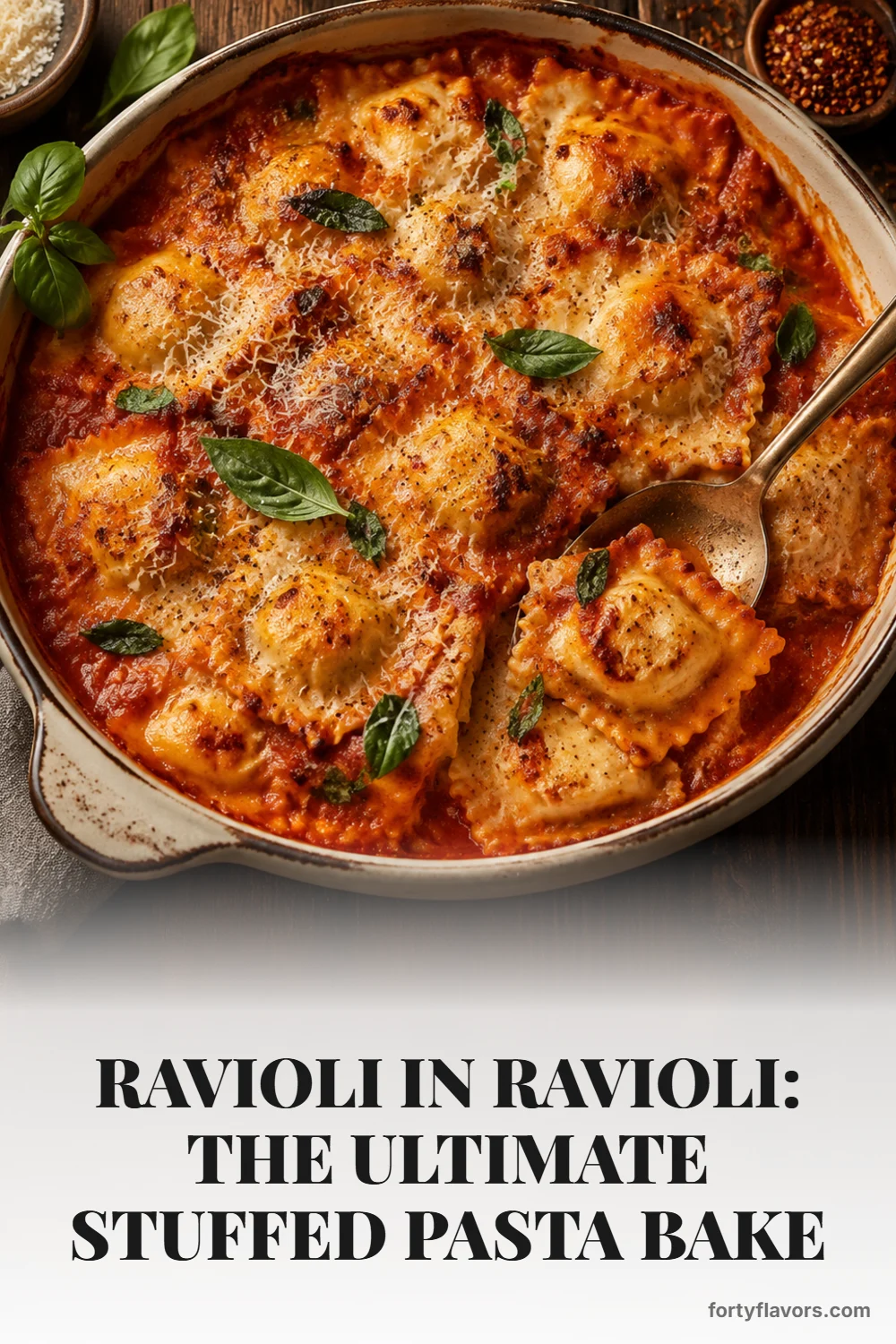 Ravioli in Ravioli: The Ultimate Stuffed Pasta Bake – Pinterest pin 6
