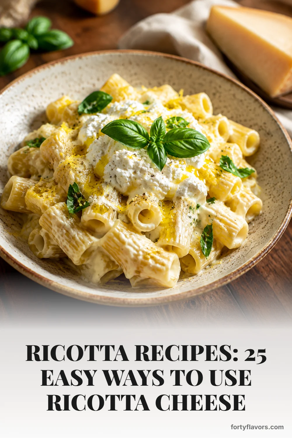 Ricotta Recipes: 25 Easy Ways to Use Ricotta Cheese – Pinterest pin 1