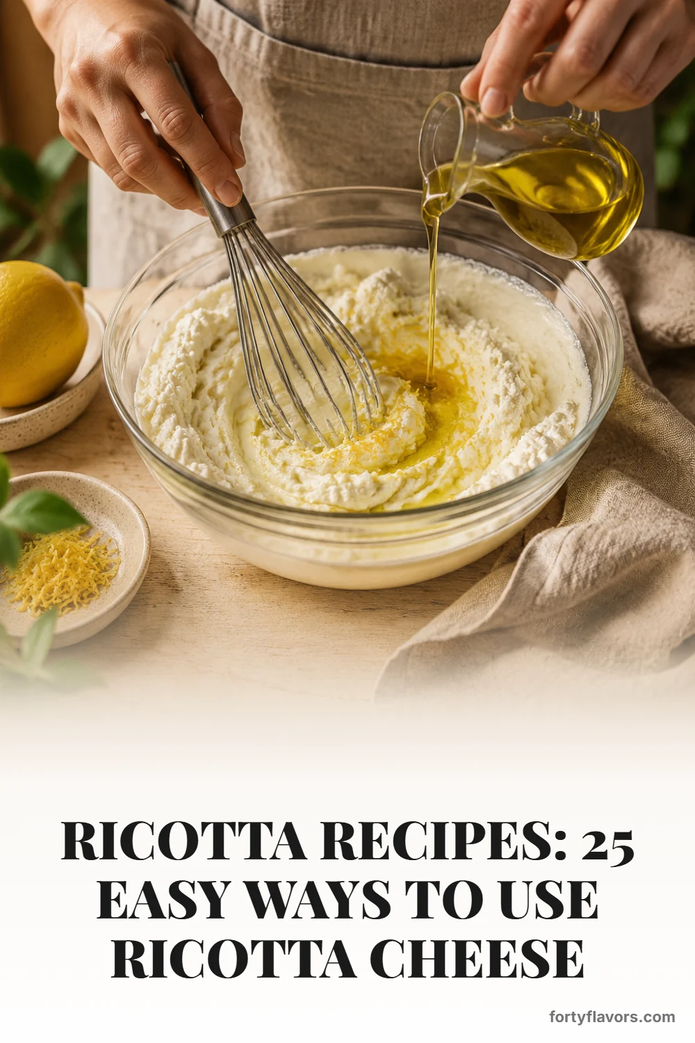Ricotta Recipes: 25 Easy Ways to Use Ricotta Cheese – Pinterest pin 3