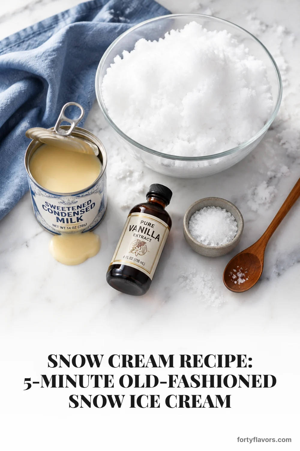 Snow Cream Recipe: 5-Minute Old-Fashioned Snow Ice Cream – Pinterest pin 2