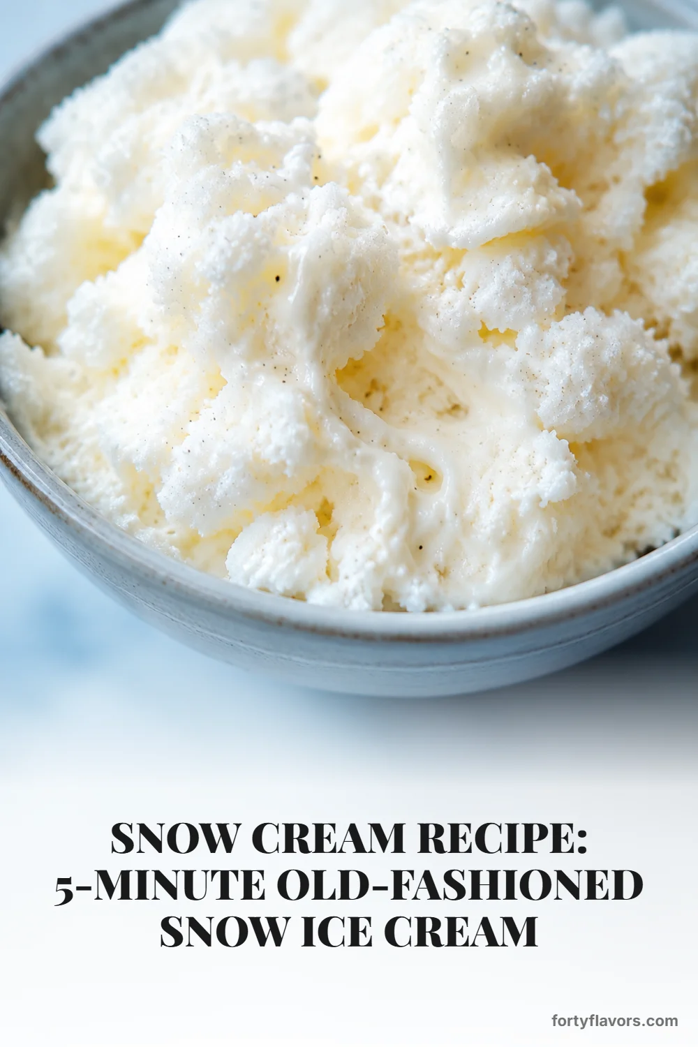 Snow Cream Recipe: 5-Minute Old-Fashioned Snow Ice Cream – Pinterest pin 7