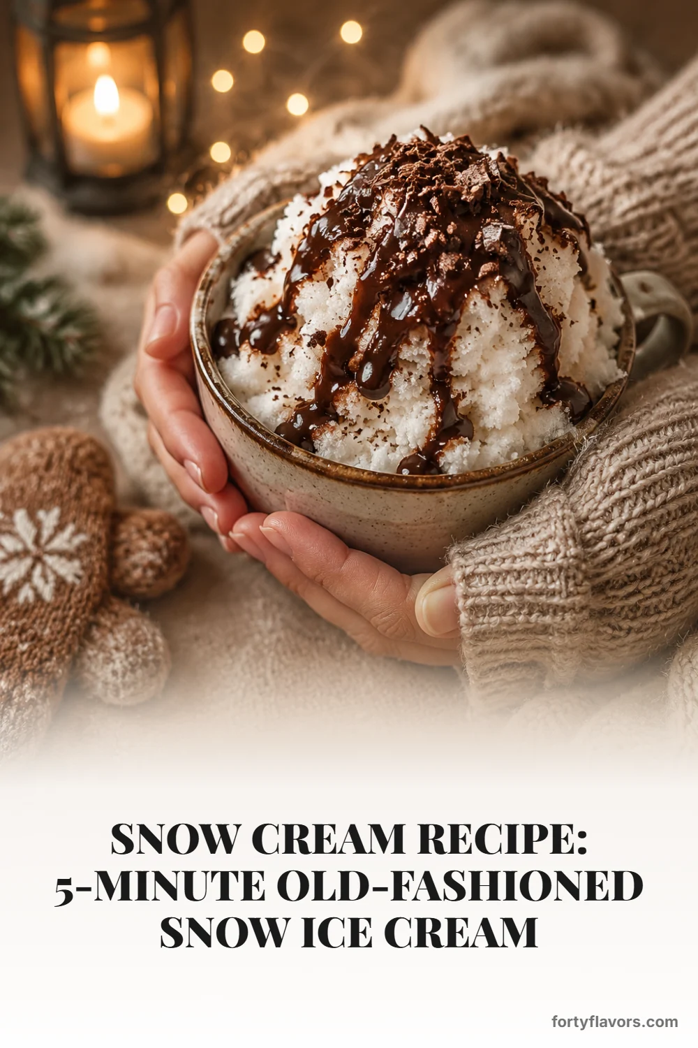 Snow Cream Recipe: 5-Minute Old-Fashioned Snow Ice Cream – Pinterest pin 8