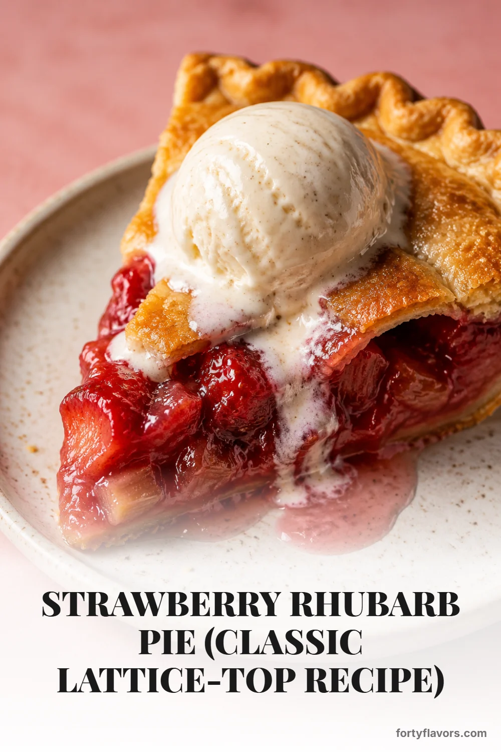 Strawberry Rhubarb Pie (Classic Lattice-Top Recipe) – Pinterest pin 8