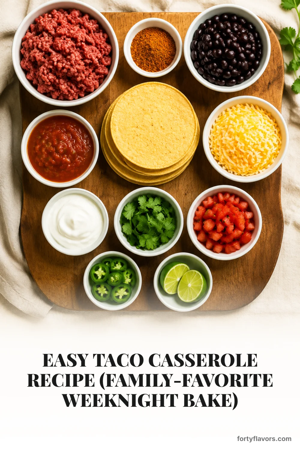 Easy Taco Casserole Recipe (Family-Favorite Weeknight Bake) – Pinterest pin 2