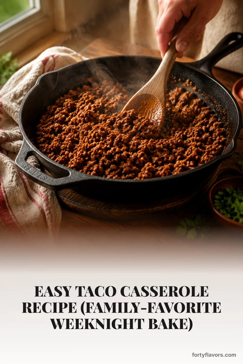 Easy Taco Casserole Recipe (Family-Favorite Weeknight Bake) – Pinterest pin 3