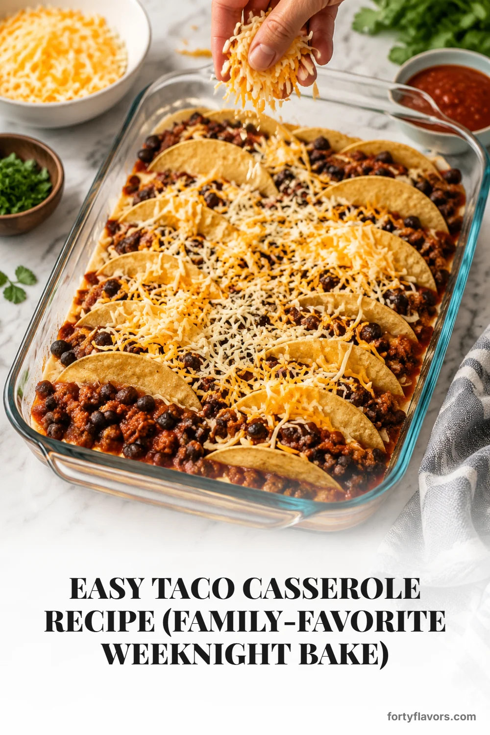 Easy Taco Casserole Recipe (Family-Favorite Weeknight Bake) – Pinterest pin 4