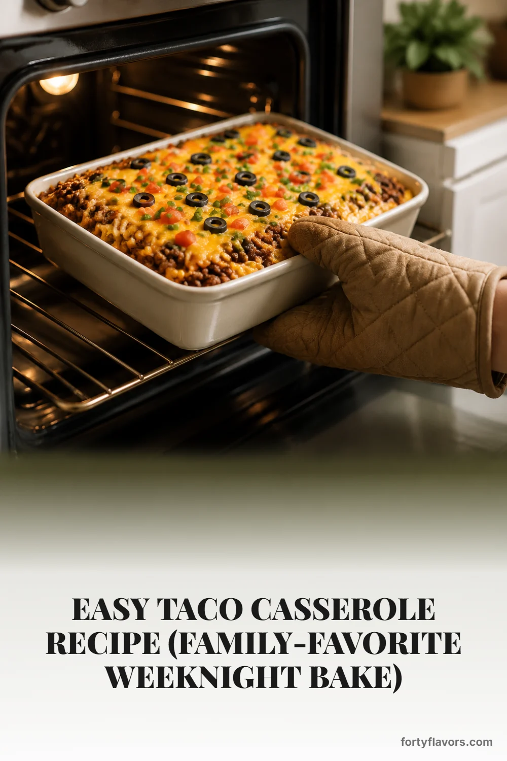 Easy Taco Casserole Recipe (Family-Favorite Weeknight Bake) – Pinterest pin 5
