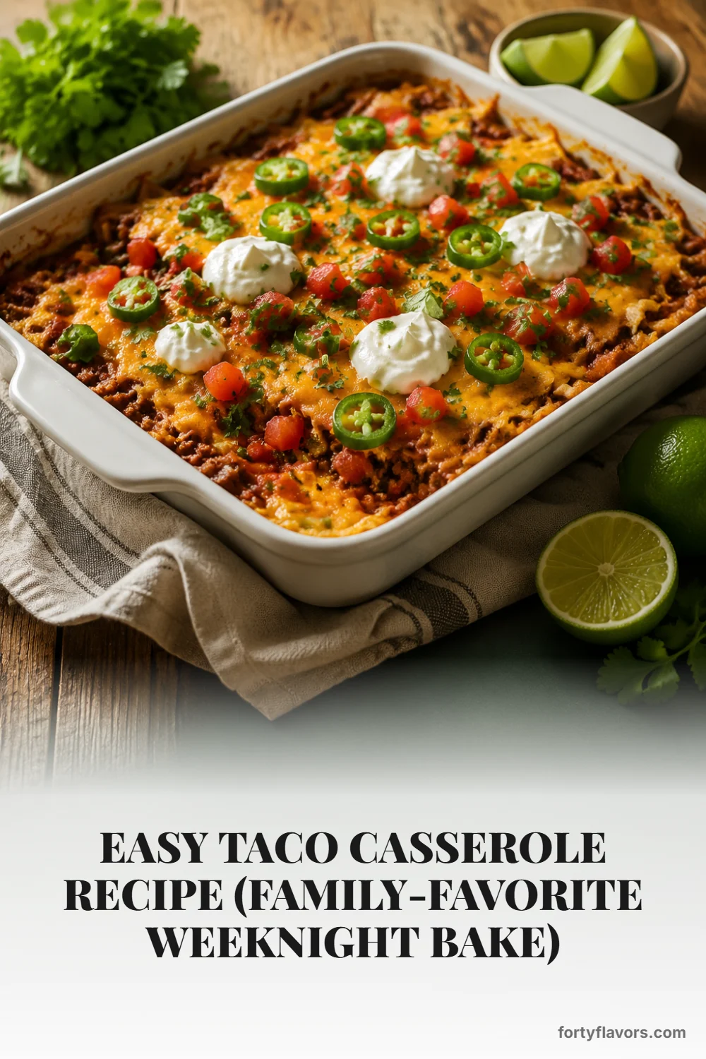 Easy Taco Casserole Recipe (Family-Favorite Weeknight Bake) – Pinterest pin 6