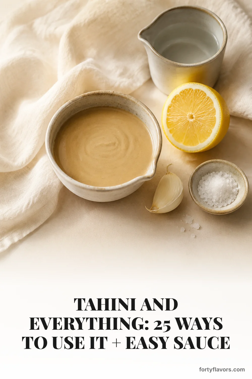 Tahini and Everything: 25 Ways to Use It + Easy Sauce – Pinterest pin 2