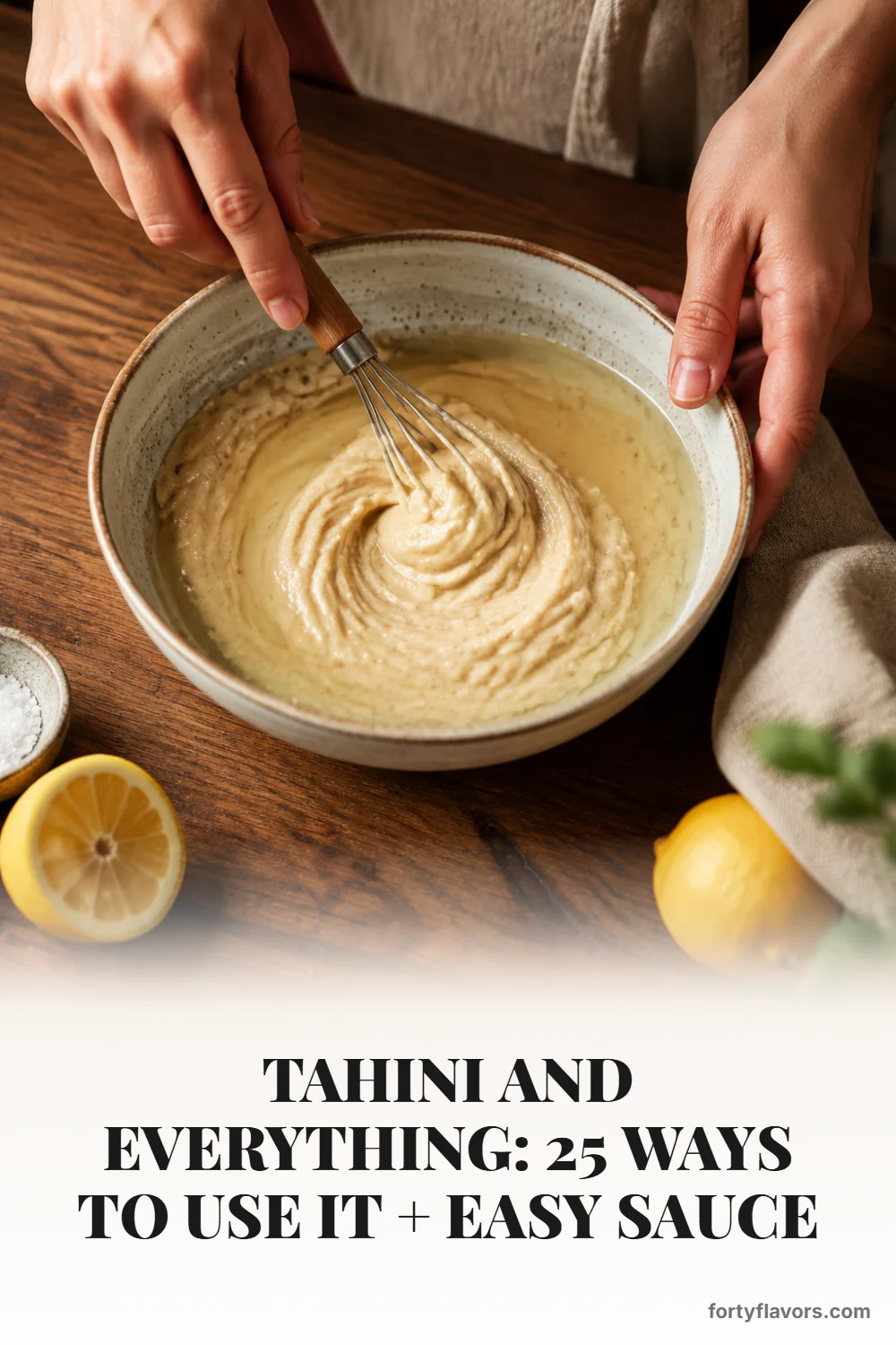 Tahini and Everything: 25 Ways to Use It + Easy Sauce – Pinterest pin 3