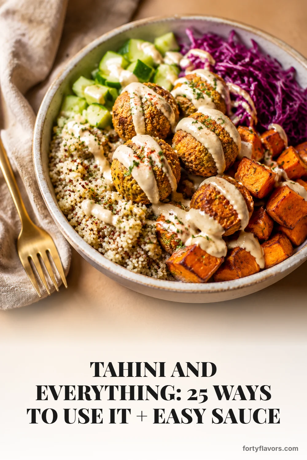 Tahini and Everything: 25 Ways to Use It + Easy Sauce – Pinterest pin 7