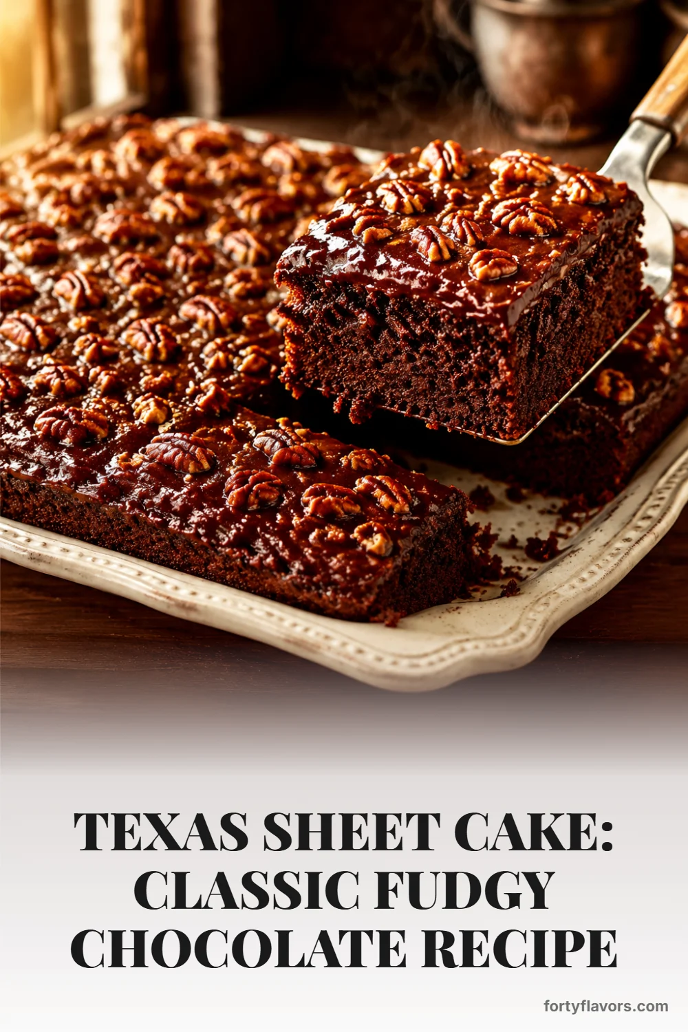 Texas Sheet Cake: Classic Fudgy Chocolate Recipe – Pinterest pin 1