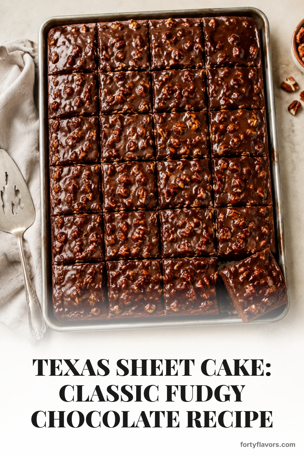 Texas Sheet Cake: Classic Fudgy Chocolate Recipe – Pinterest pin 6