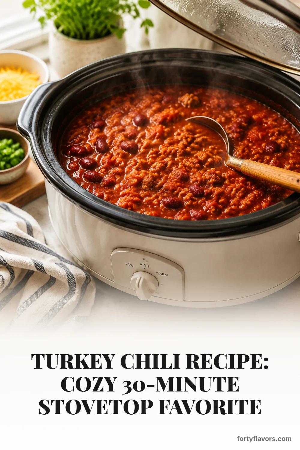 Turkey Chili Recipe: Cozy 30-Minute Stovetop Favorite – Pinterest pin 6