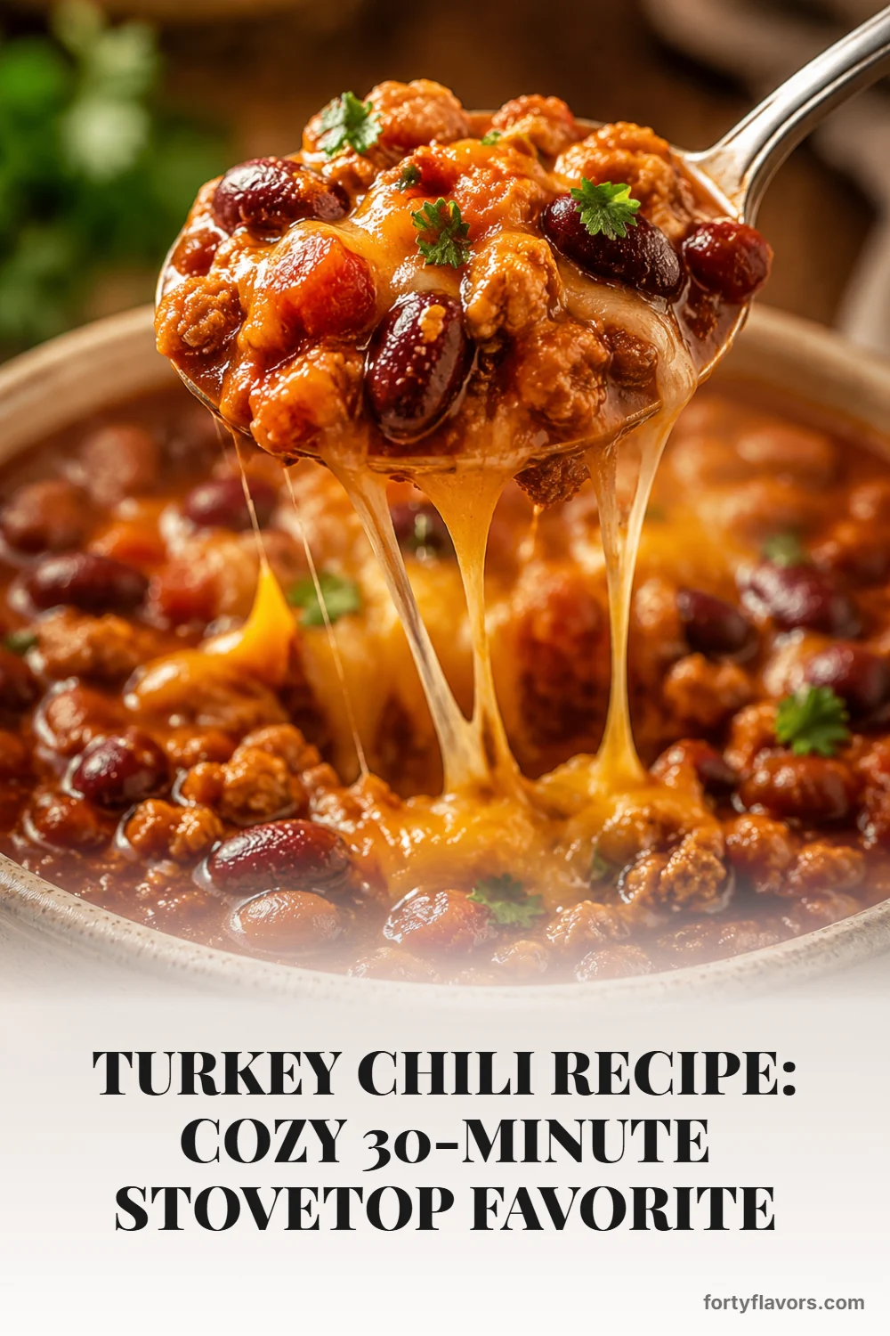 Turkey Chili Recipe: Cozy 30-Minute Stovetop Favorite – Pinterest pin 8