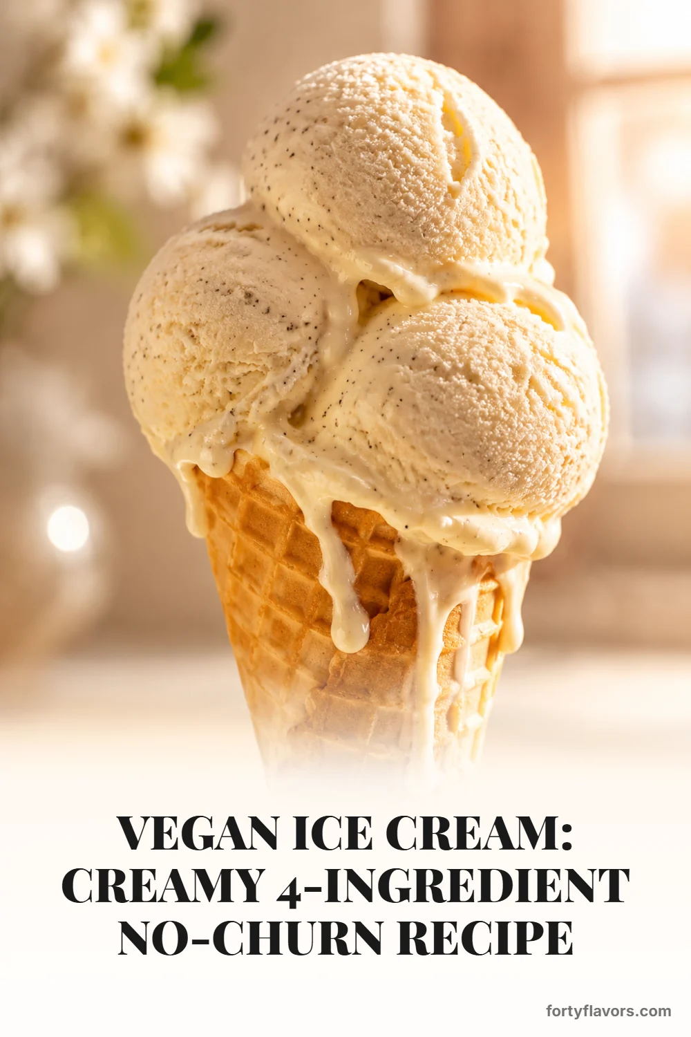 Vegan Ice Cream: Creamy 4-Ingredient No-Churn Recipe – Pinterest pin 1