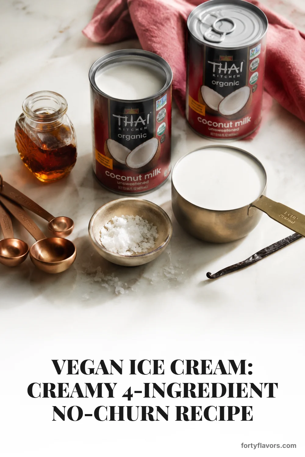 Vegan Ice Cream: Creamy 4-Ingredient No-Churn Recipe – Pinterest pin 2