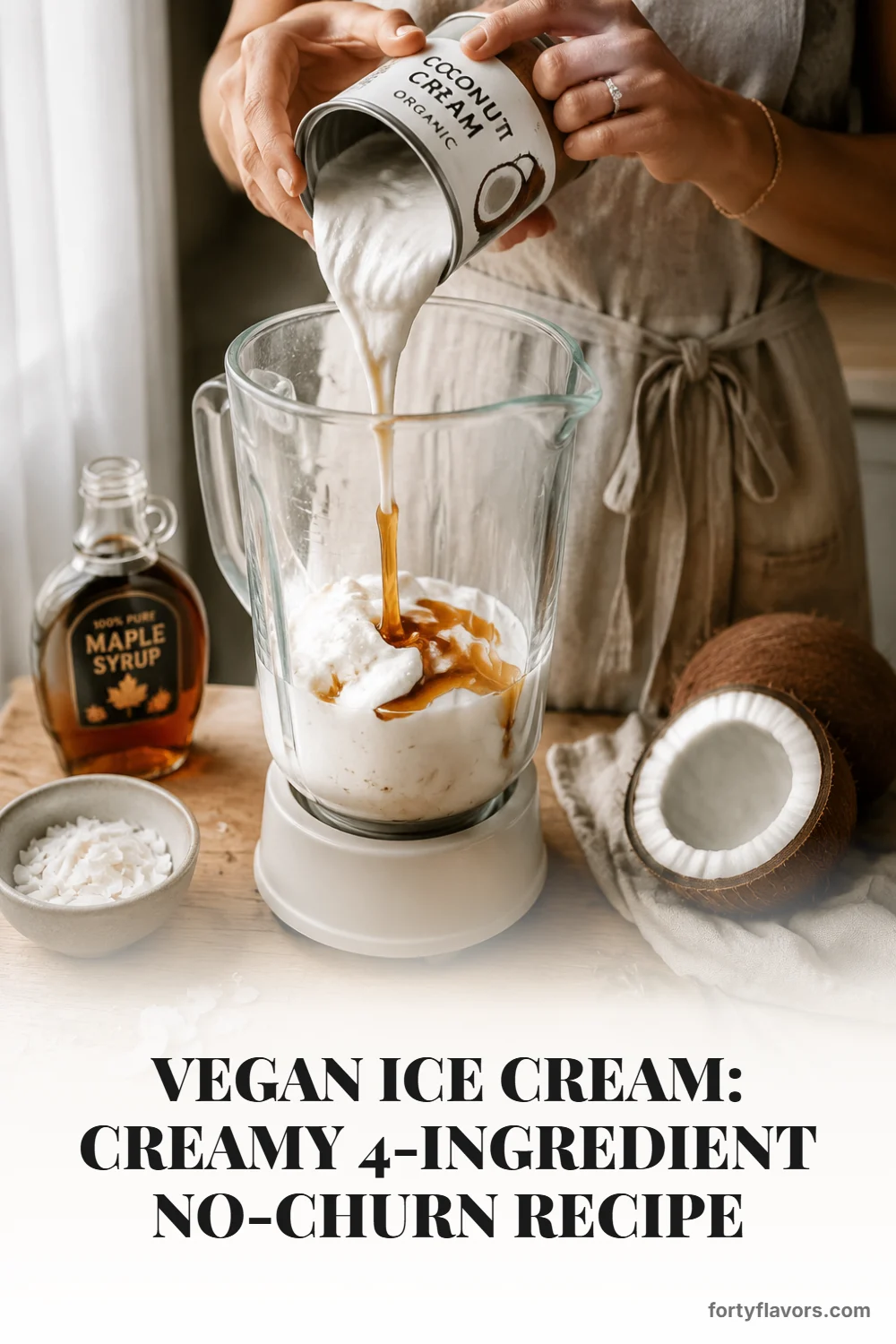 Vegan Ice Cream: Creamy 4-Ingredient No-Churn Recipe – Pinterest pin 3