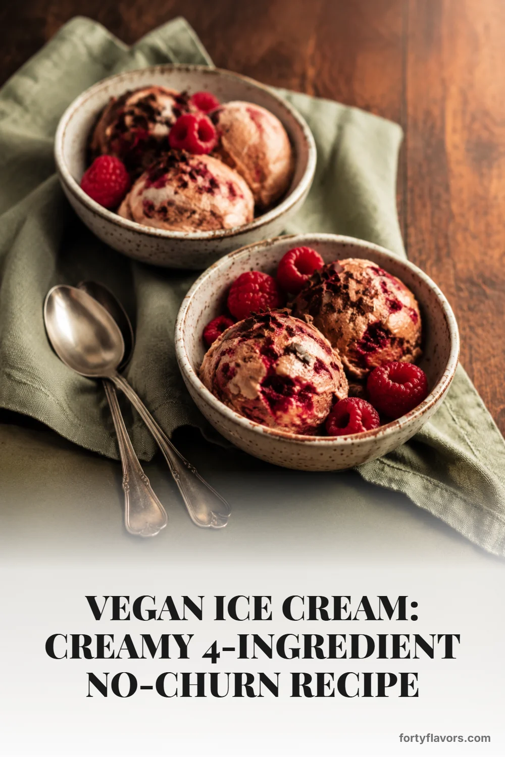 Vegan Ice Cream: Creamy 4-Ingredient No-Churn Recipe – Pinterest pin 6