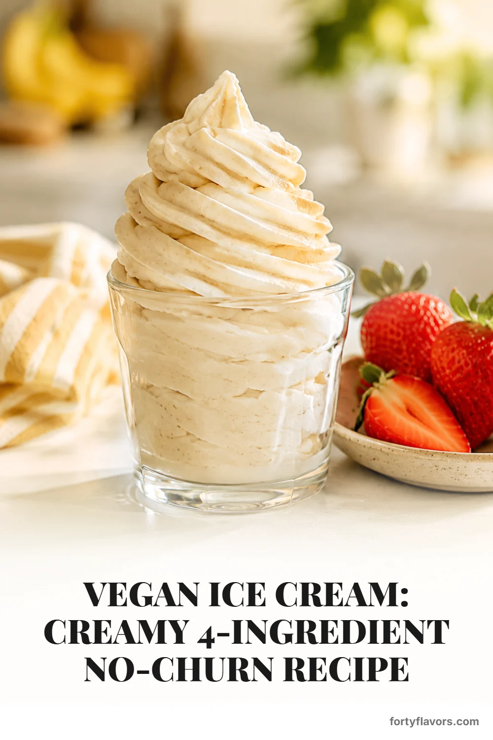 Vegan Ice Cream: Creamy 4-Ingredient No-Churn Recipe – Pinterest pin 7