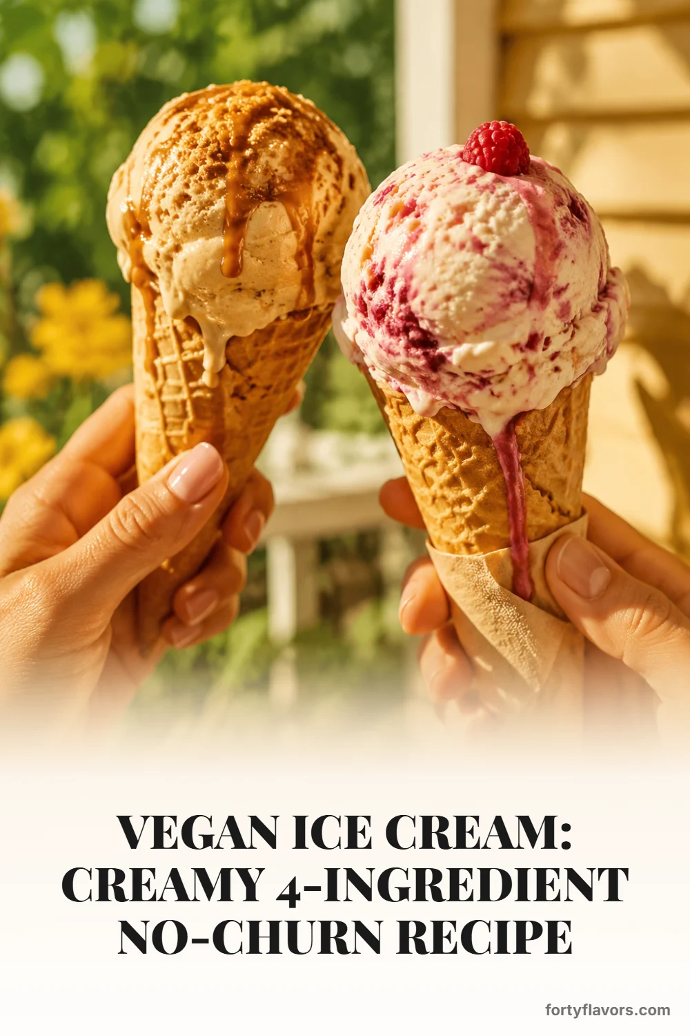 Vegan Ice Cream: Creamy 4-Ingredient No-Churn Recipe – Pinterest pin 8