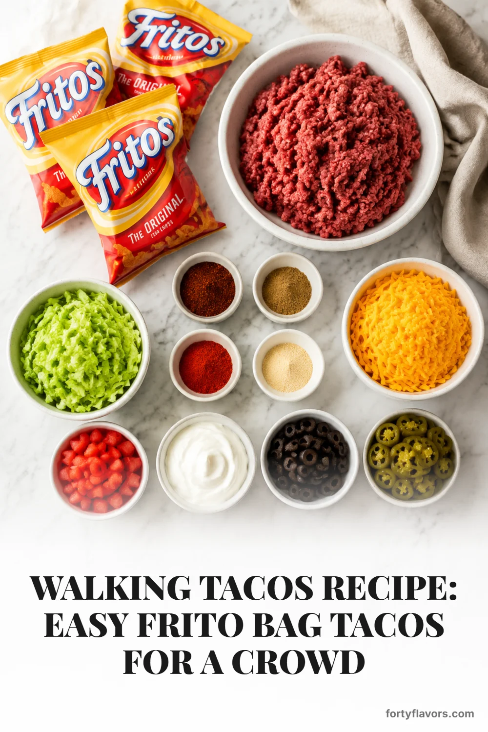 Walking Tacos Recipe: Easy Frito Bag Tacos for a Crowd – Pinterest pin 2