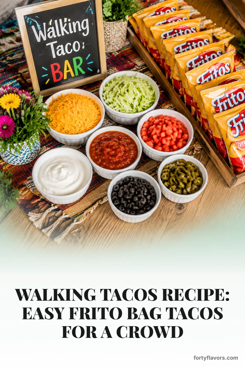 Walking Tacos Recipe: Easy Frito Bag Tacos for a Crowd – Pinterest pin 4