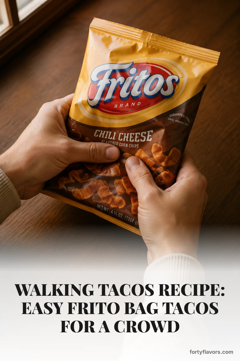 Walking Tacos Recipe: Easy Frito Bag Tacos for a Crowd – Pinterest pin 5