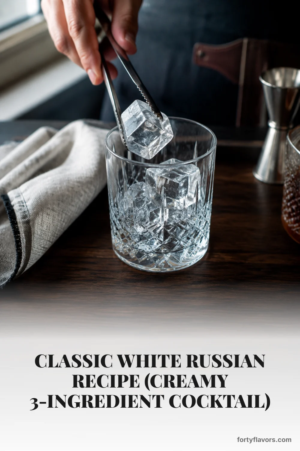 Classic White Russian Recipe (Creamy 3-Ingredient Cocktail) – Pinterest pin 3
