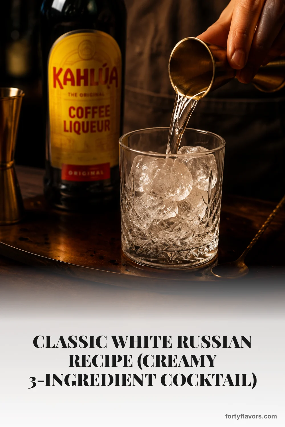 Classic White Russian Recipe (Creamy 3-Ingredient Cocktail) – Pinterest pin 4