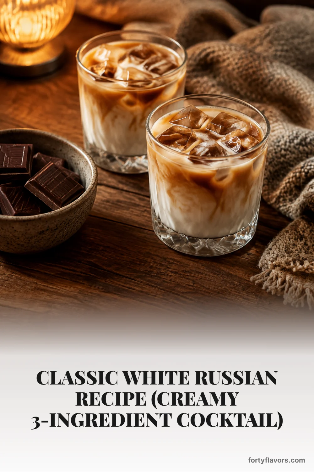 Classic White Russian Recipe (Creamy 3-Ingredient Cocktail) – Pinterest pin 8